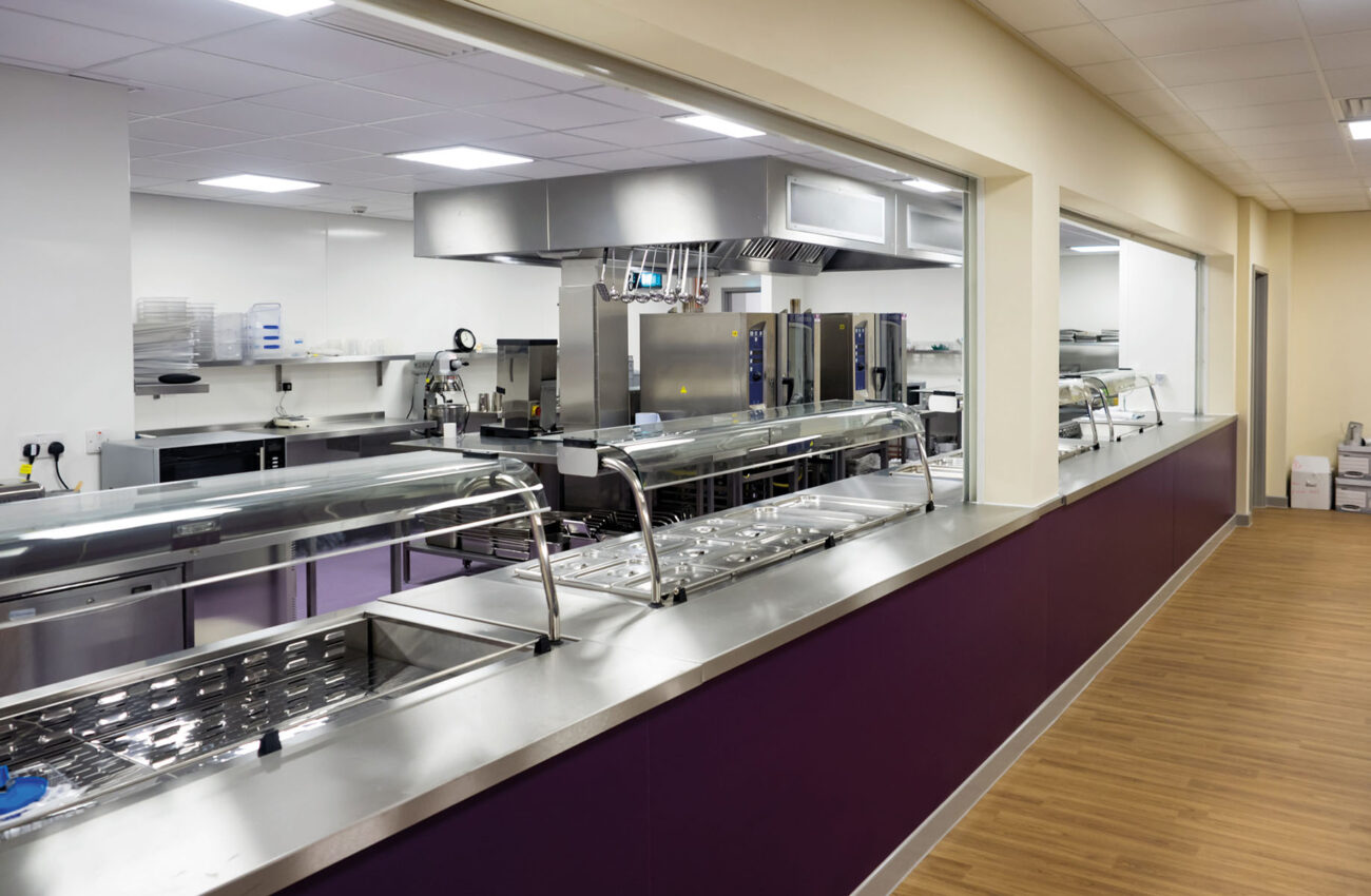 School Canteen Kitchen in Educational setting with servery and c